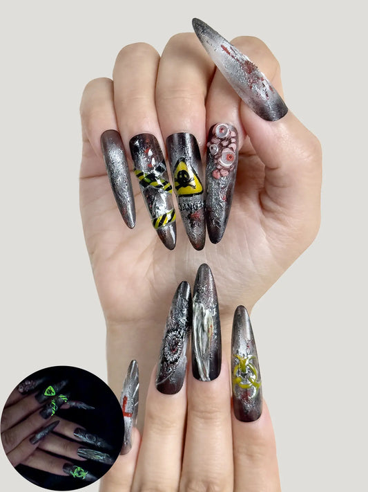 Quarantine nail hand 01 - JOYOYSY handcrafted press-on nails