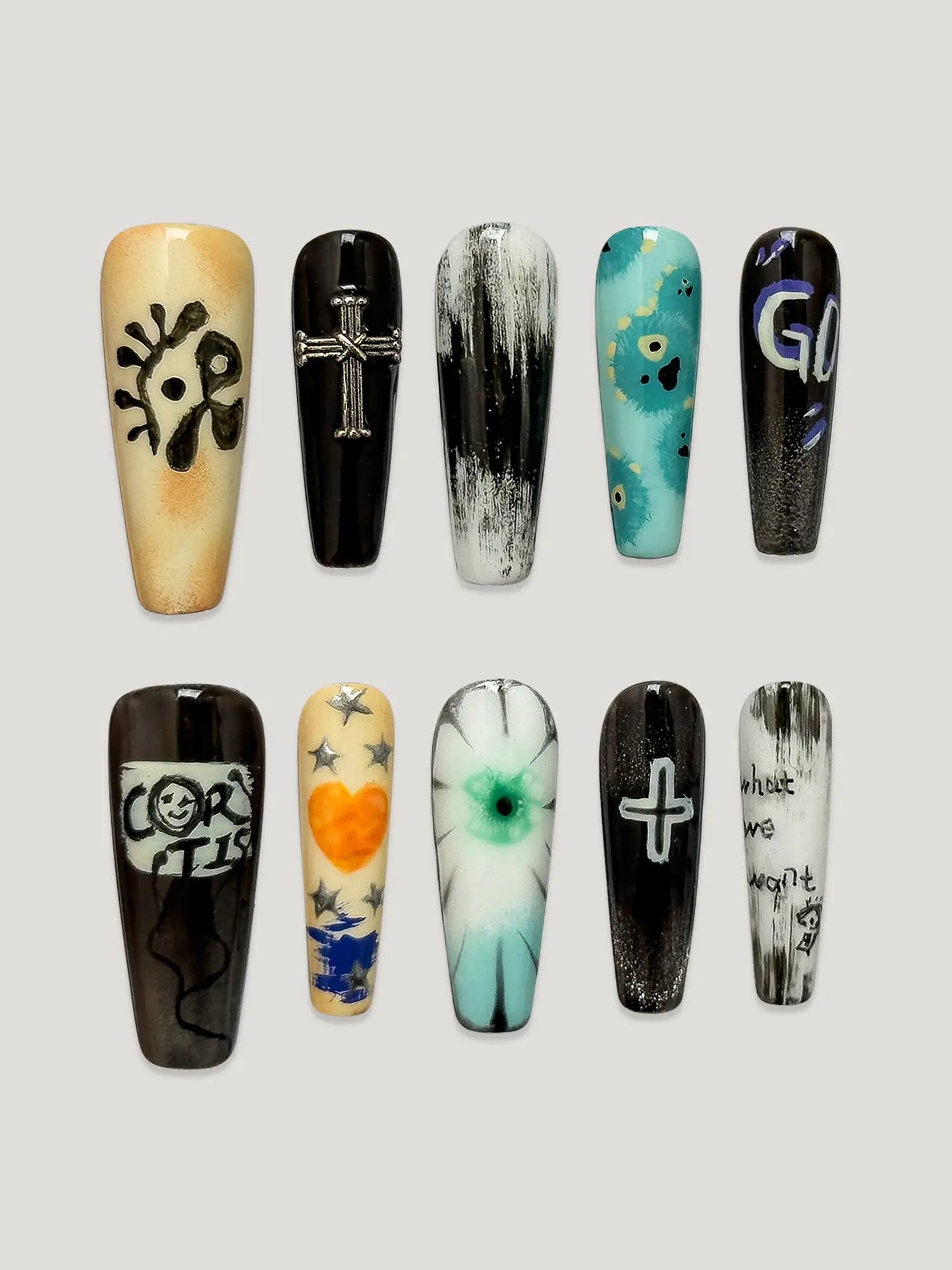 Custom Cortis front - JOYOYSY handcrafted press-on nails