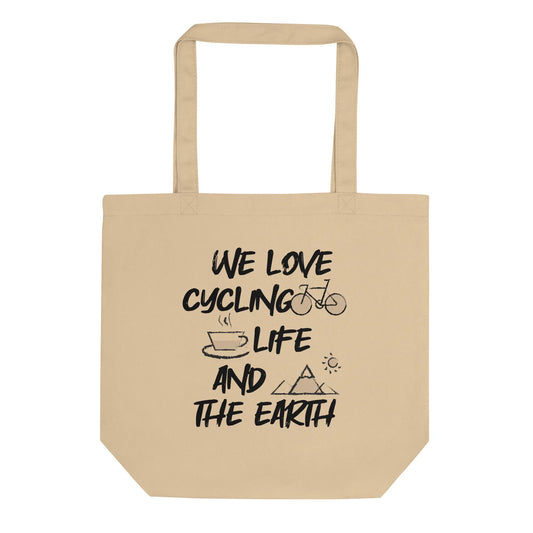 Cycling Life Earth Tote Bag oyster front