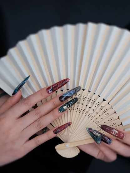 JOYOYSY Handcrafted Press-ons Dazhanhongtu  nail hand 01