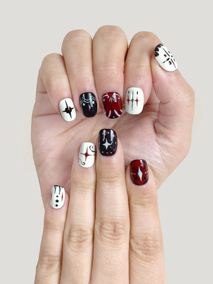 Earthen Glyphs nail hand 01 - JOYOYSY handcrafted press-on nails