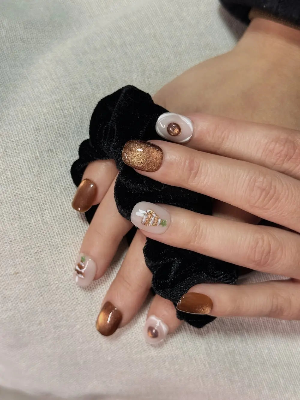 Golden Tree model 02 - JOYOYSY handcrafted press-on nails