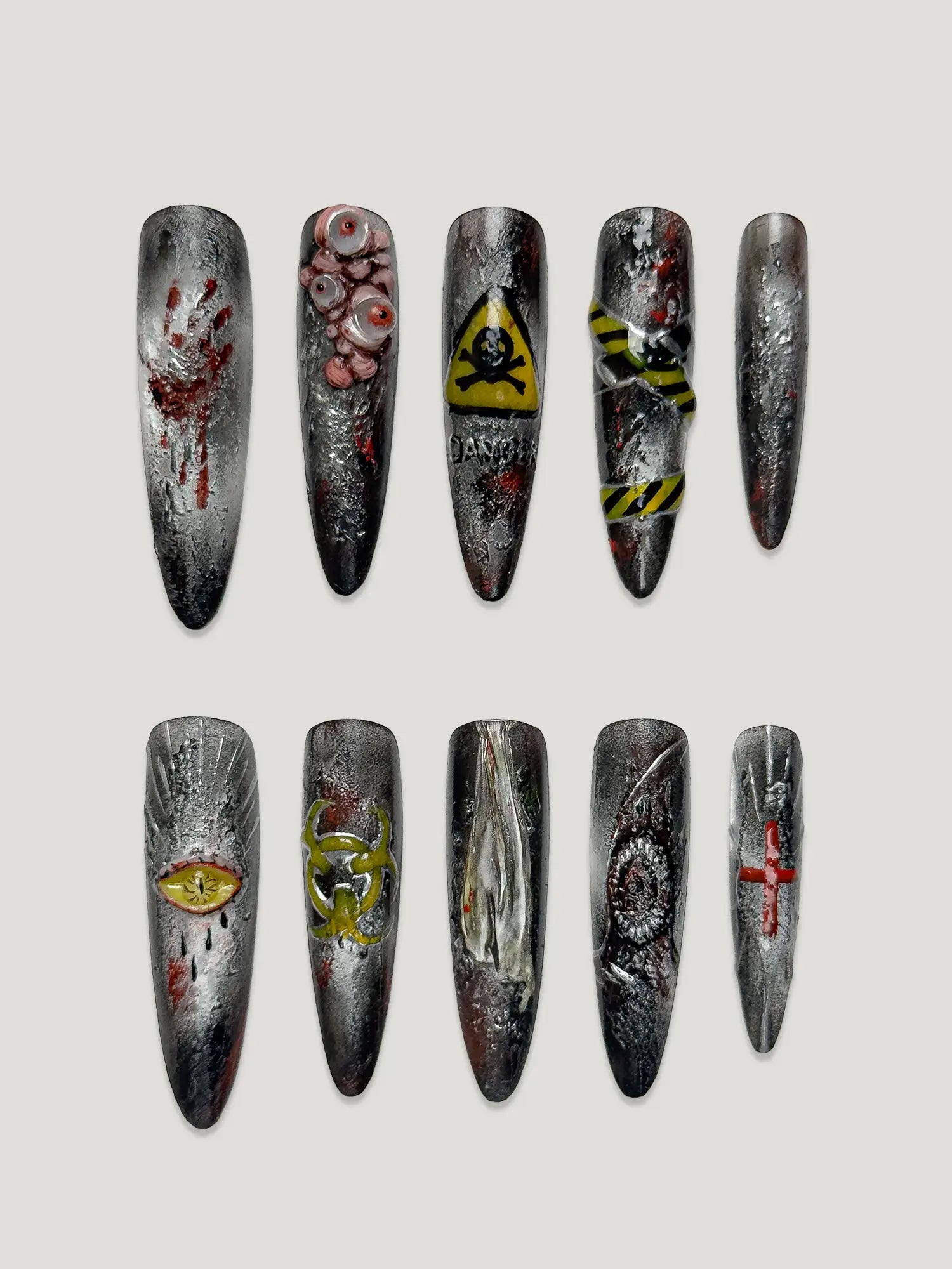 Quarantine nails front - JOYOYSY handcrafted press-on nails