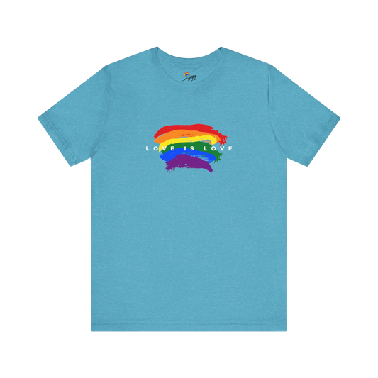 Rainbow Tee heather aqua front