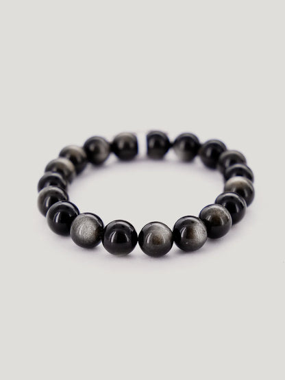 Silver Obsidian Bracelet front
