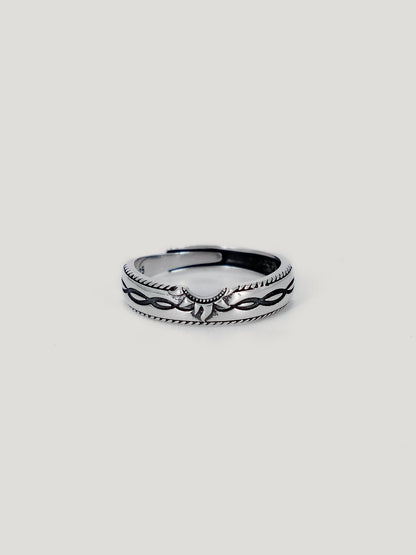 Sun Thorn Silver Ring front